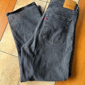 Levi's Dark Gray Straight Jeans - Hi Rise
